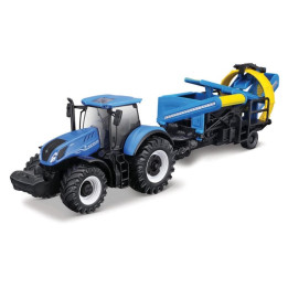 Bburago - FARMLAND, New Holland T7.315 HD s kultivátorem, 10 cm