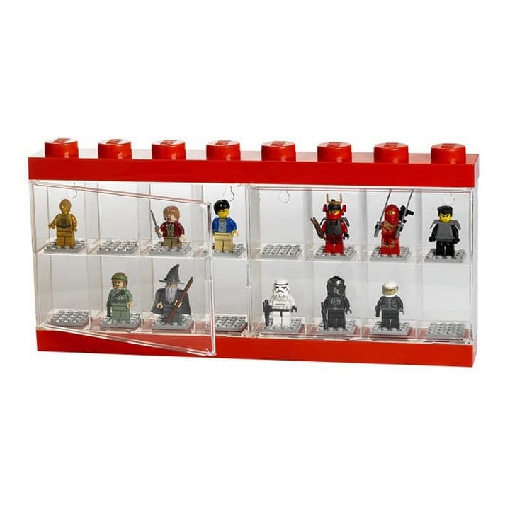 LEGO sběratelská skříňka na 16 minifigurek - červená