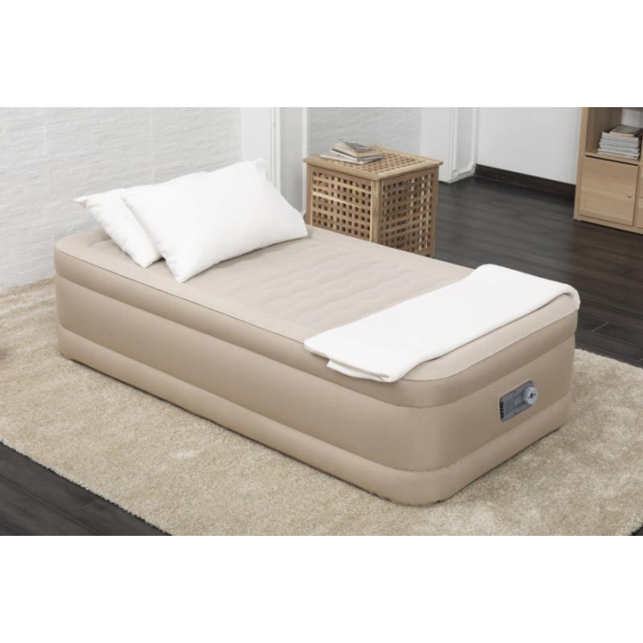 Semišová nafukovací matrace Bestway FORTECH s el. Pumpou 191 x 97 x 46 cm