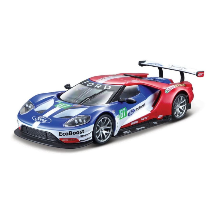 Bburago - RACE, 2017 Ford GT, modro-červená, 1:32
