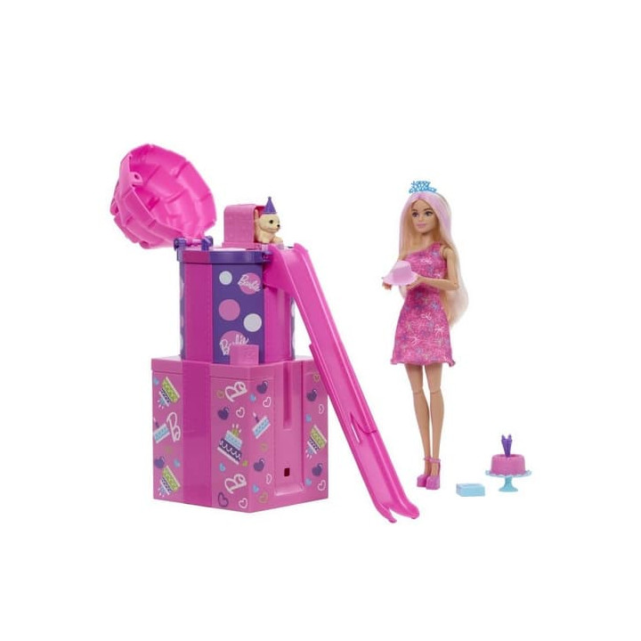 Barbie Party reveal - Barbie se skluzavkou herní set