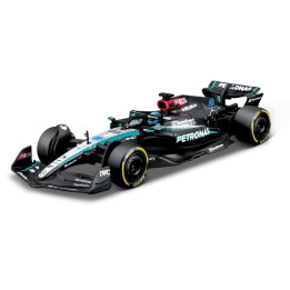 Bburago - RACE Formule F1 v dekorativním boxu, Mercedes-AMG Petronas W15 (2024),  63 G.Russell, 1:43