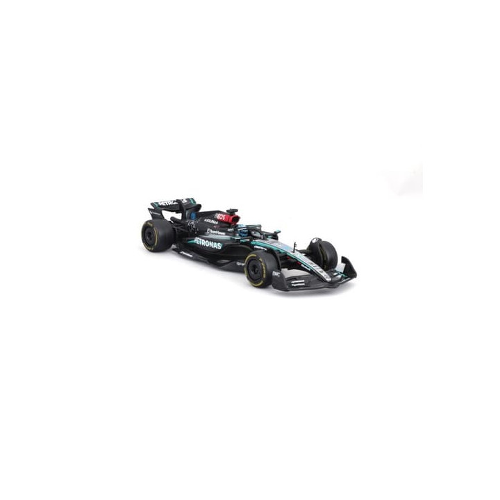 Bburago - RACE Formule F1 v dekorativním boxu, Mercedes-AMG Petronas W15 (2024),  63 G.Russell, 1:43