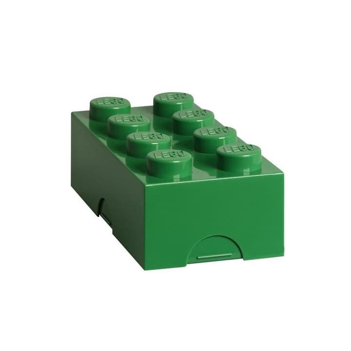 LEGO box na svačinu 100 x 200 x 75 mm - tmavě zelená