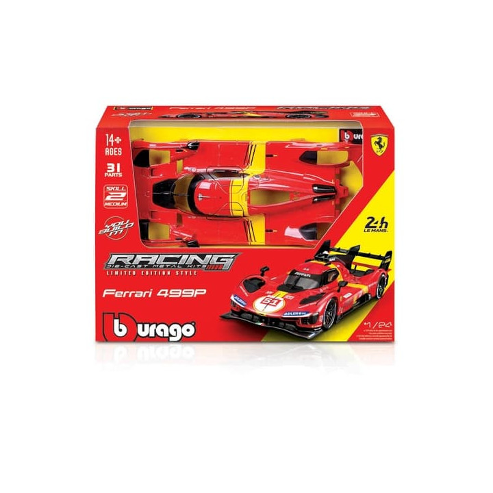 Bburago - RACING MODEL KIT, Ferrari 499P - 24h Le Mans, červená, 1:24
