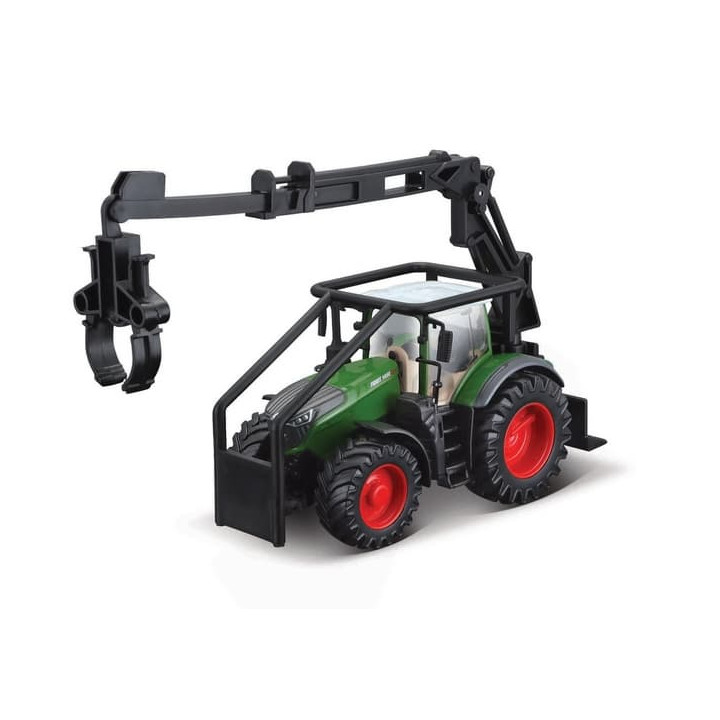 Bburago - FARMLAND, Lesní traktor se 3 kládami Fendt 1050 Vario, 10 cm