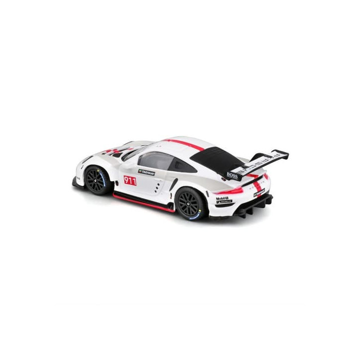 Bburago - RACE, Porsche 911 RSR v dekorativním boxu, bílá, 1:43