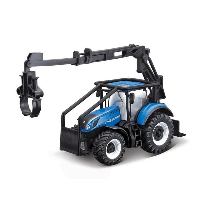 Bburago - FARMLAND Lesní traktor se 3 kládami - New Holland T7.315 HD, 10cm