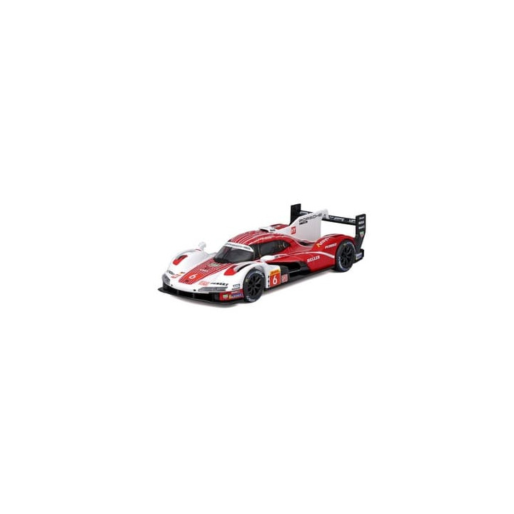 Bburago - RACE, Porsche 963 v dekorativním boxu, bílá-červená, 1:43
