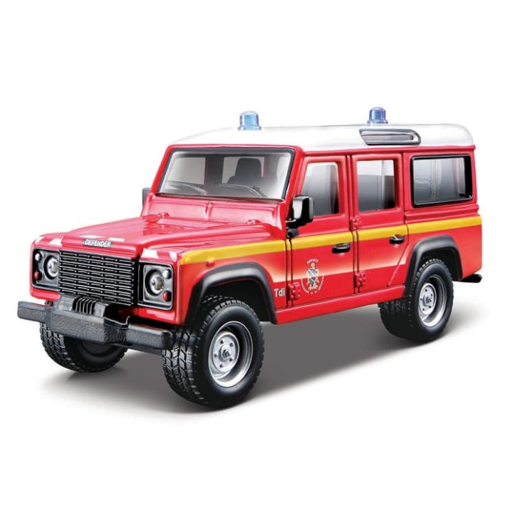 Bburago - EMERGENCY Vozidlo záchranné služby - Land Rover Defender 110, Hasiči, 1:50
