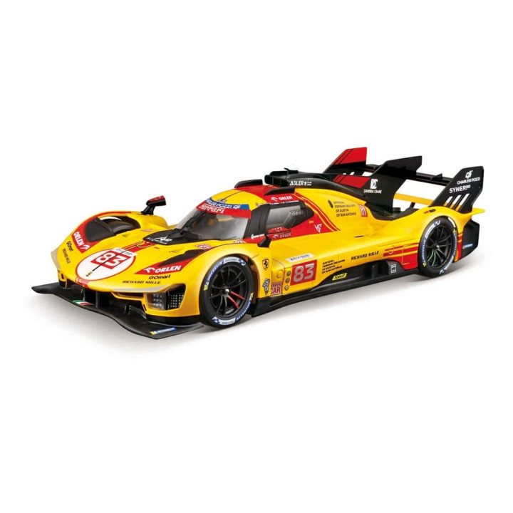 Bburago - RACING, Ferrari 499P - 24h Le Mans Livery 2024, žlutá, 1:24