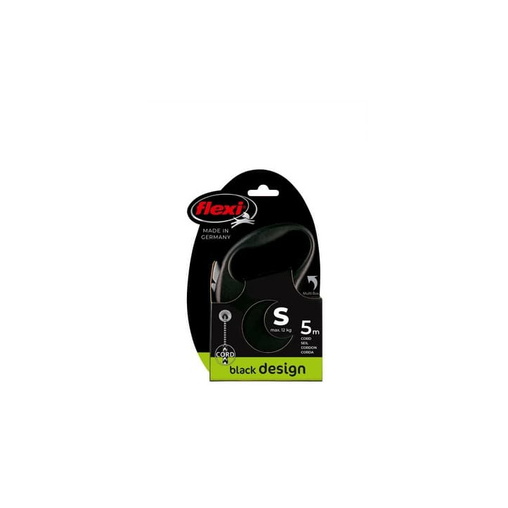Flexi Vodítko Black Design S lanko 5m černo-stříbrné