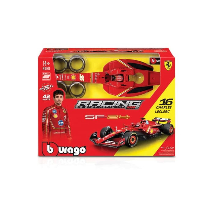 Bburago - RACING MODEL KIT, Formule Ferrari SF24 (2024),  16 Charles Leclerc, 1:24
