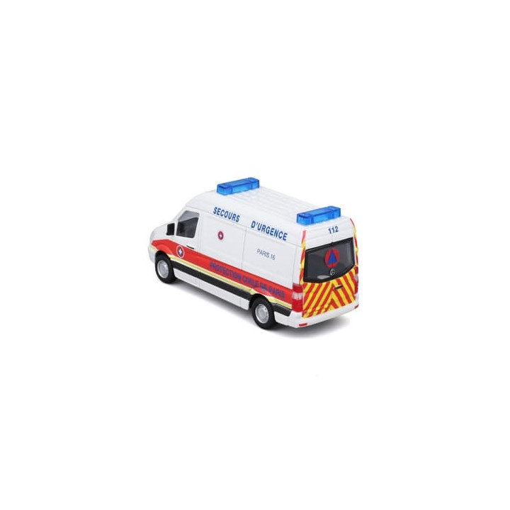 Bburago - EMERGENCY, Vozidlo záchranné služby - Mercedes-Benz Sprinter, Paris, 1:50