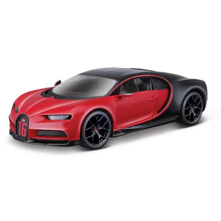 Bburago - Auta HOBBY, Bugatti Chiron Sport, červeno-černá, 1:32