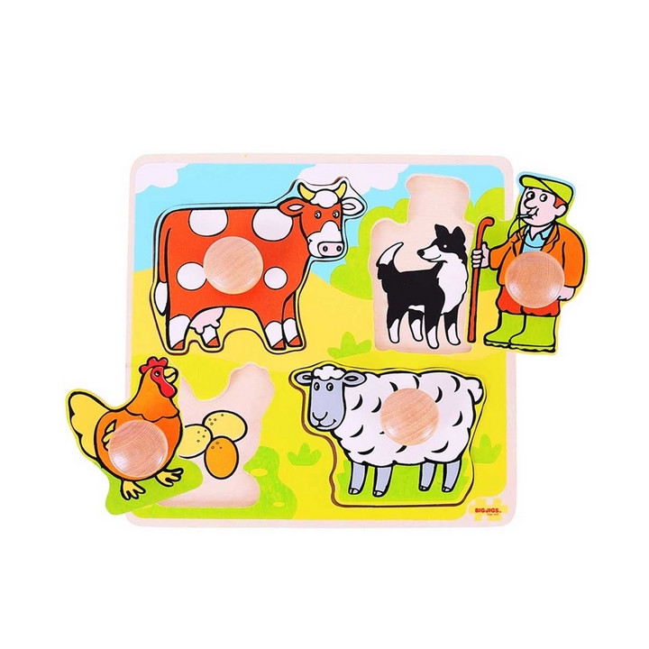 Bigjigs Toys Vkládací edikativní puzzle farma