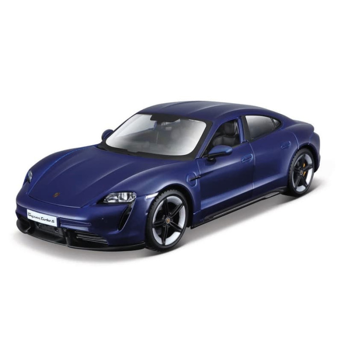 Bburago - Auta HOBBY, Porsche Taycan Turbo S, modrá, 1:24