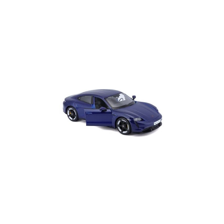 Bburago - Auta HOBBY, Porsche Taycan Turbo S, modrá, 1:24