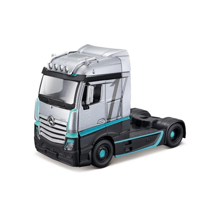 Bburago - Haulers custom cabs, M-B Actros Gigaspace, stříbrná, 1:43