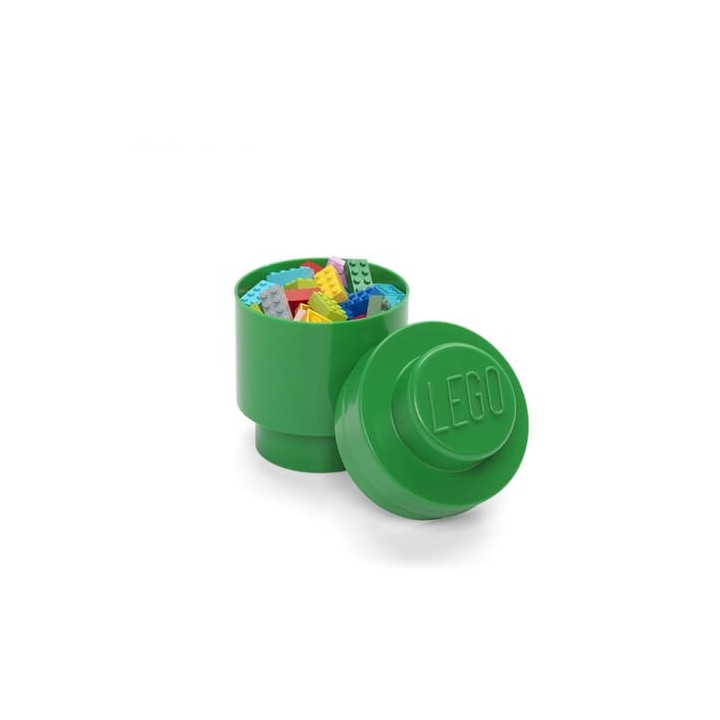LEGO úložný box kulatý 123 x 183 mm - tmavě zelená