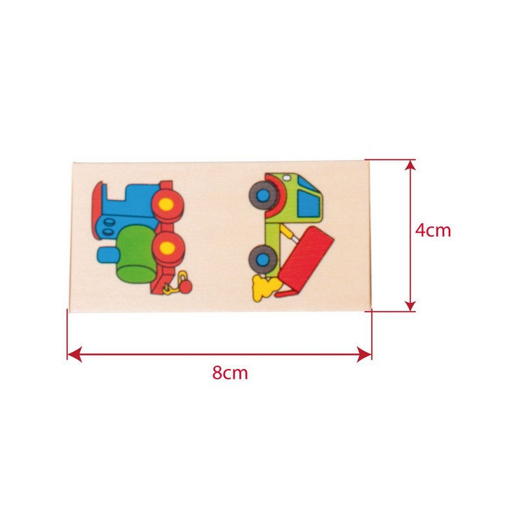 Bigjigs Toys Dřevěné domino dopravní prostředky