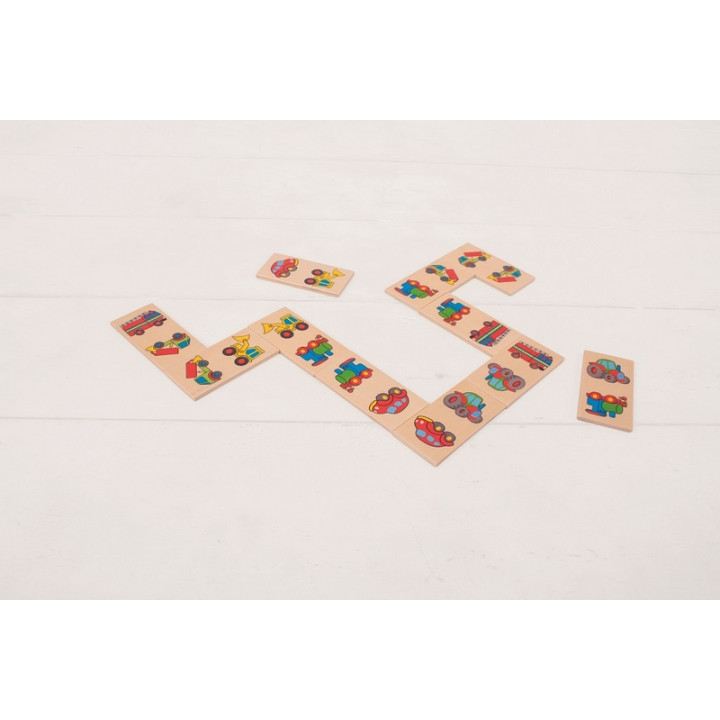 Bigjigs Toys Dřevěné domino dopravní prostředky