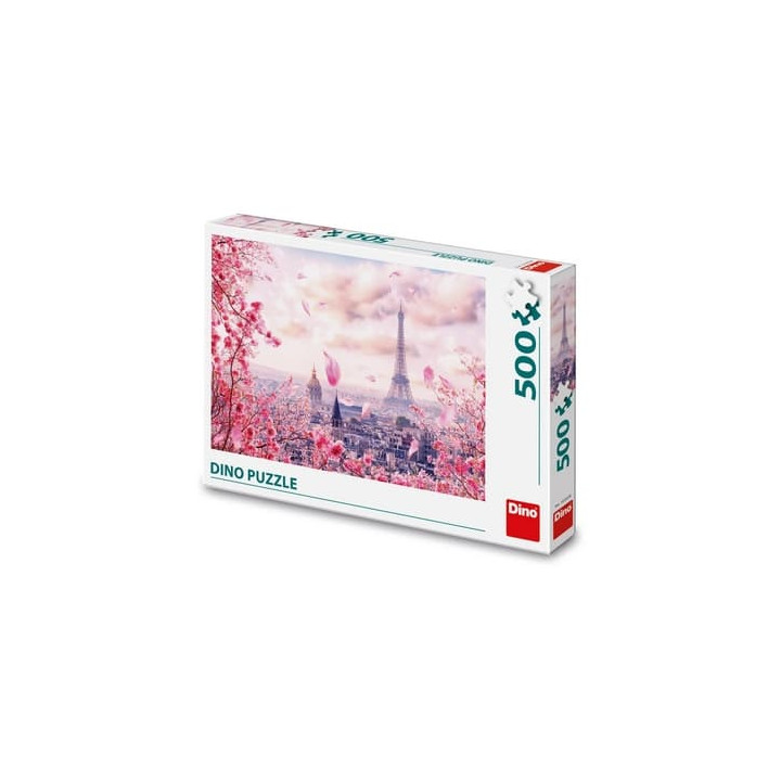 Dino Puzzle Eiffelovka v růžovém 500 dílků