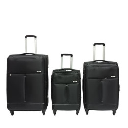 Bavy Cestovní kufr látkový Black - set 3 ks