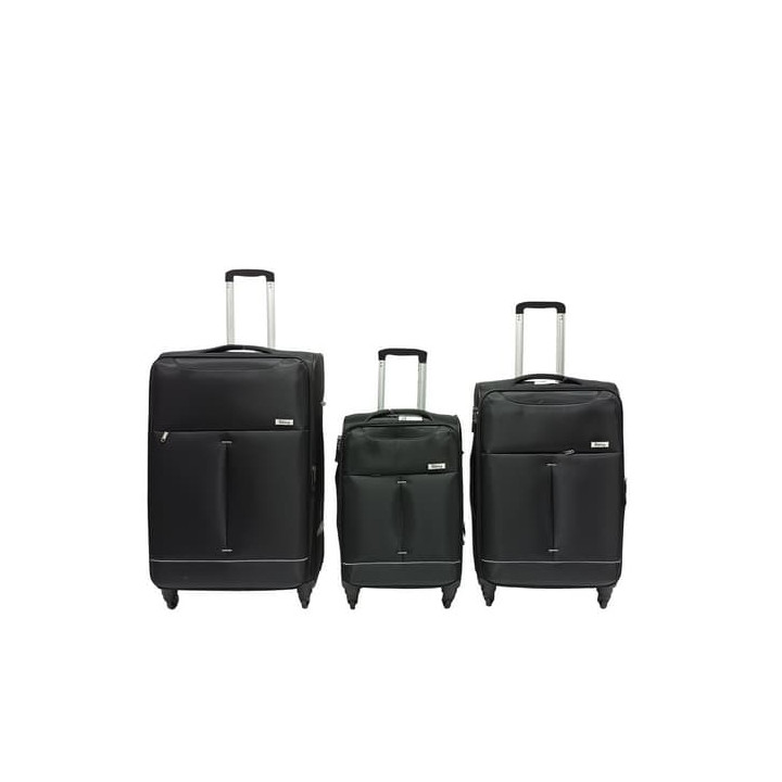 Bavy Cestovní kufr látkový Black - set 3 ks