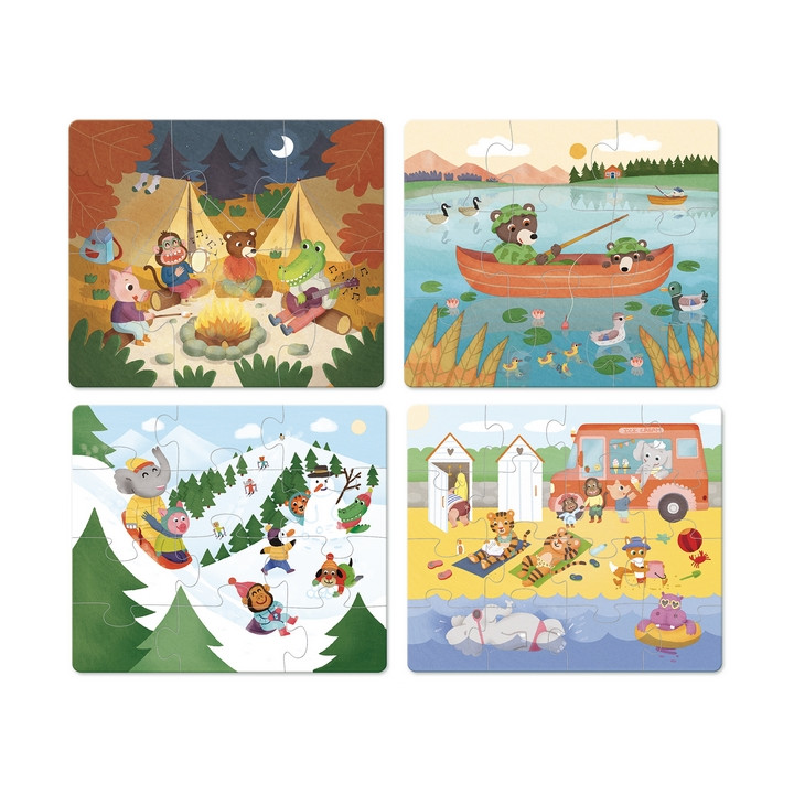 Vilac Dřevěné puzzle Dobrodružství 4v1