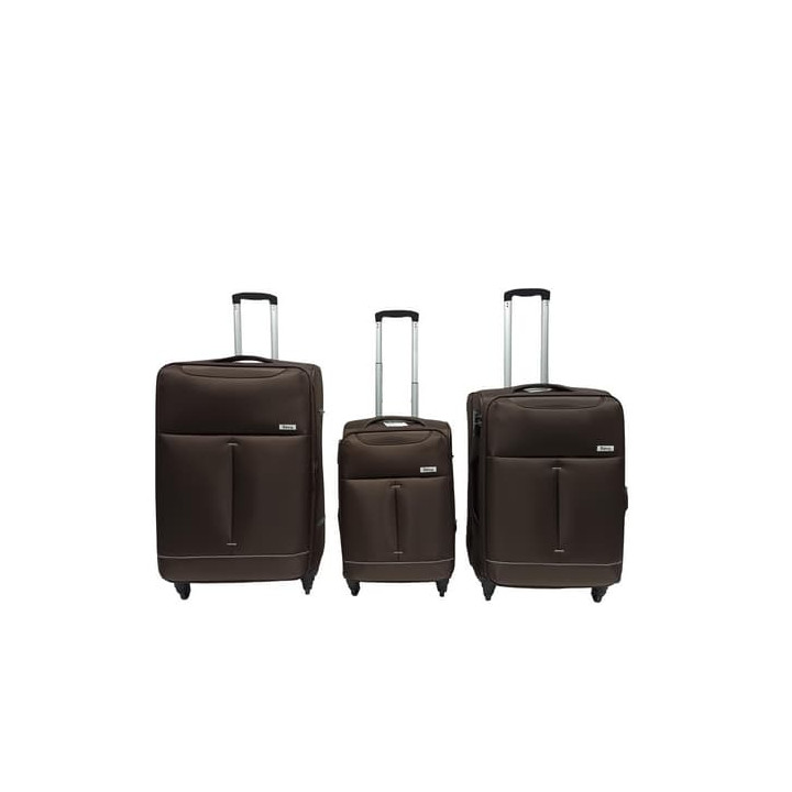 Bavy Cestovní kufr látkový Dark brown - set 3 ks