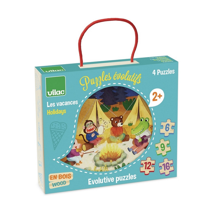 Vilac Dřevěné puzzle Dobrodružství 4v1