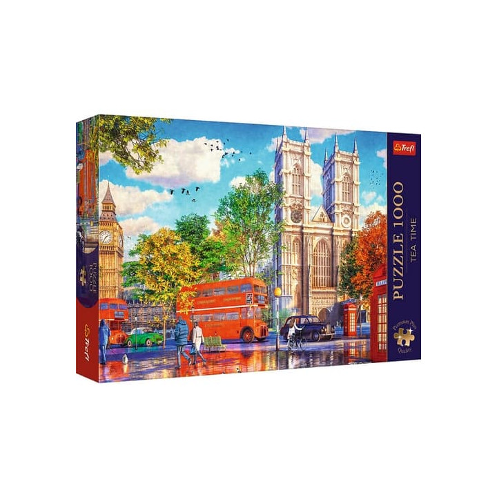 Puzzle Premium Plus - Čajový čas: Pohled na Londýn 1000 dílků 68,3x48cm v krabici 40x27x6cm