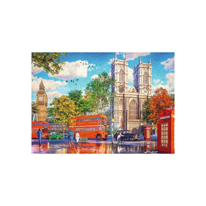 Puzzle Premium Plus - Čajový čas: Pohled na Londýn 1000 dílků 68,3x48cm v krabici 40x27x6cm