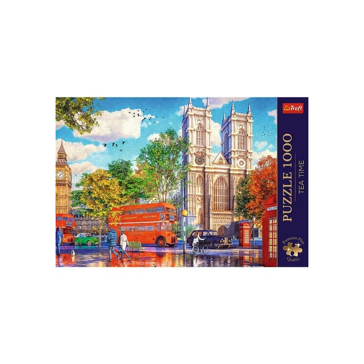 Puzzle Premium Plus - Čajový čas: Pohled na Londýn 1000 dílků 68,3x48cm v krabici 40x27x6cm