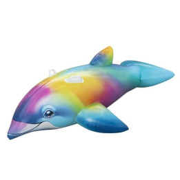 Nafukovací duhový delfín s úchyty Dolphin Daydream - 173 x 84 x 46 cm