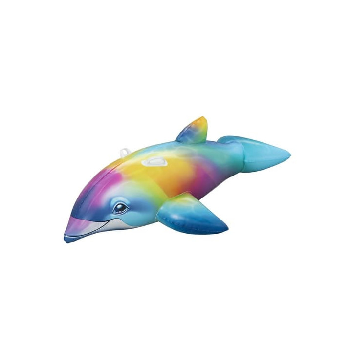 Nafukovací duhový delfín s úchyty Dolphin Daydream - 173 x 84 x 46 cm