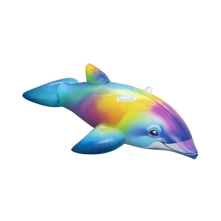 Nafukovací duhový delfín s úchyty Dolphin Daydream - 173 x 84 x 46 cm