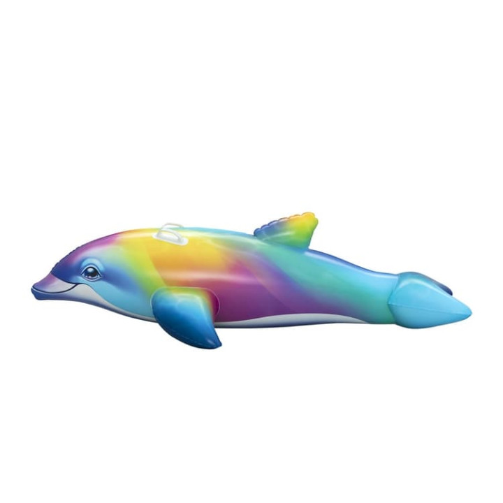 Nafukovací duhový delfín s úchyty Dolphin Daydream - 173 x 84 x 46 cm