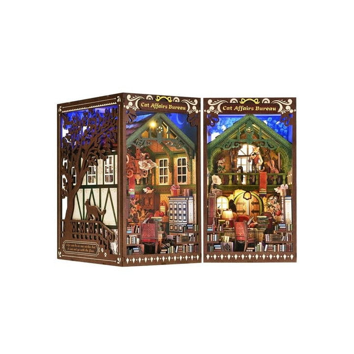 2Kids Toys 3D skládačka Zarážka na knihy Miniatura domečku Úřad pro záležitosti koček
