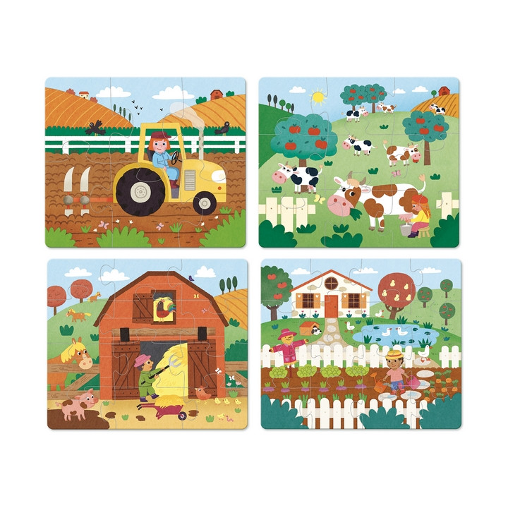 Vilac Dřevěné puzzle Farma 4v1