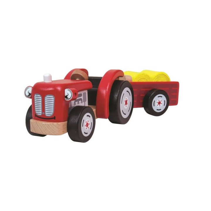 Tidlo Dřevěný traktor s vlečkou