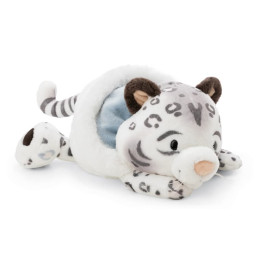 NICI GREEN Plyšový sněžný leopard Eleni Snowbell – ležící, 20 cm
