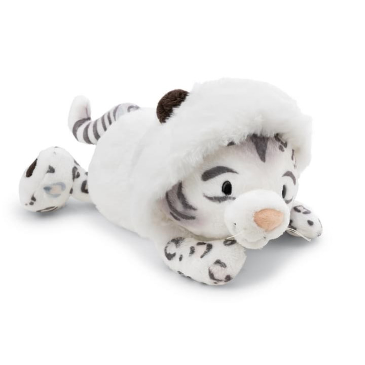 NICI GREEN Plyšový sněžný leopard Eleni Snowbell – ležící, 20 cm