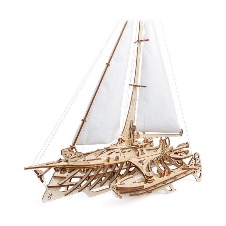 Ugears 3D dřevěné mechanické puzzle Plachetnice Merihobus (trimarán)