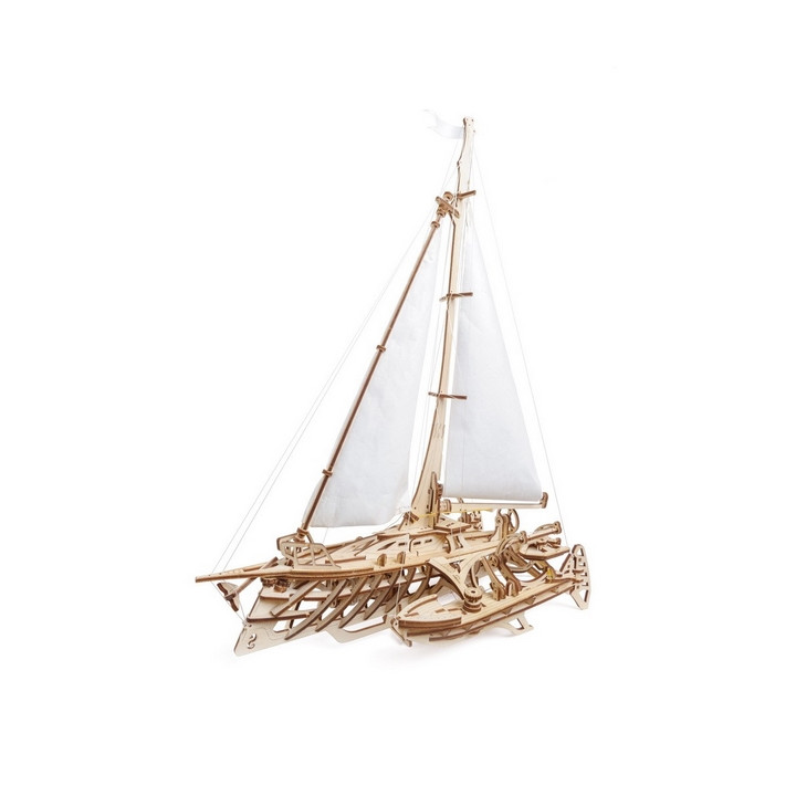 Ugears 3D dřevěné mechanické puzzle Plachetnice Merihobus (trimarán)