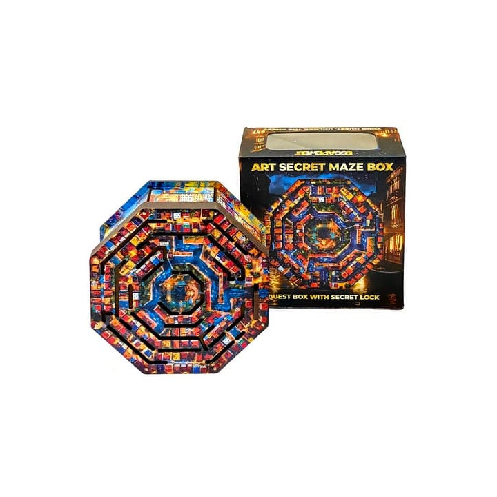 EscapeWelt Dřevěný hlavolam Art Secret Maze Box