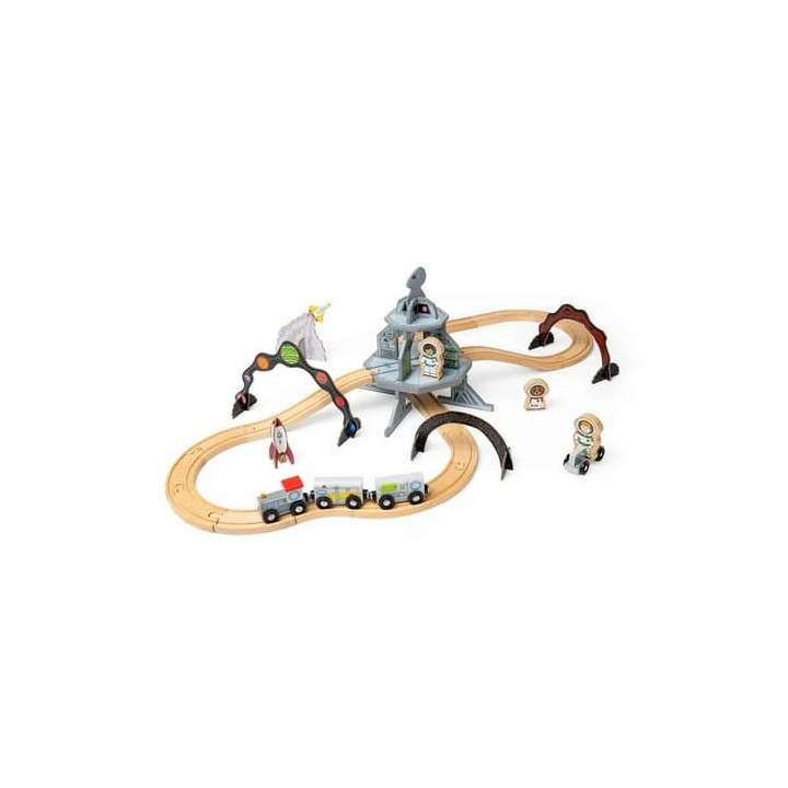 Bigjigs Rail Dřevěná vesmírná vláčkodráha