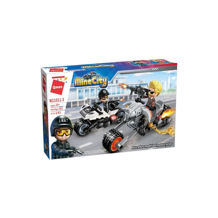 Qman Mine City Police W11011-3 Upravené motorky