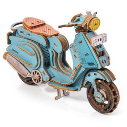 Little Story 3D dřevěná skládačka Sting Scooter modrý